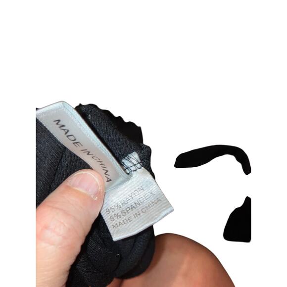 Popzone - Women - M - Thin Ribbed Black Long sleeve mock neck shirt - slim Fit - Picture 6 of 6